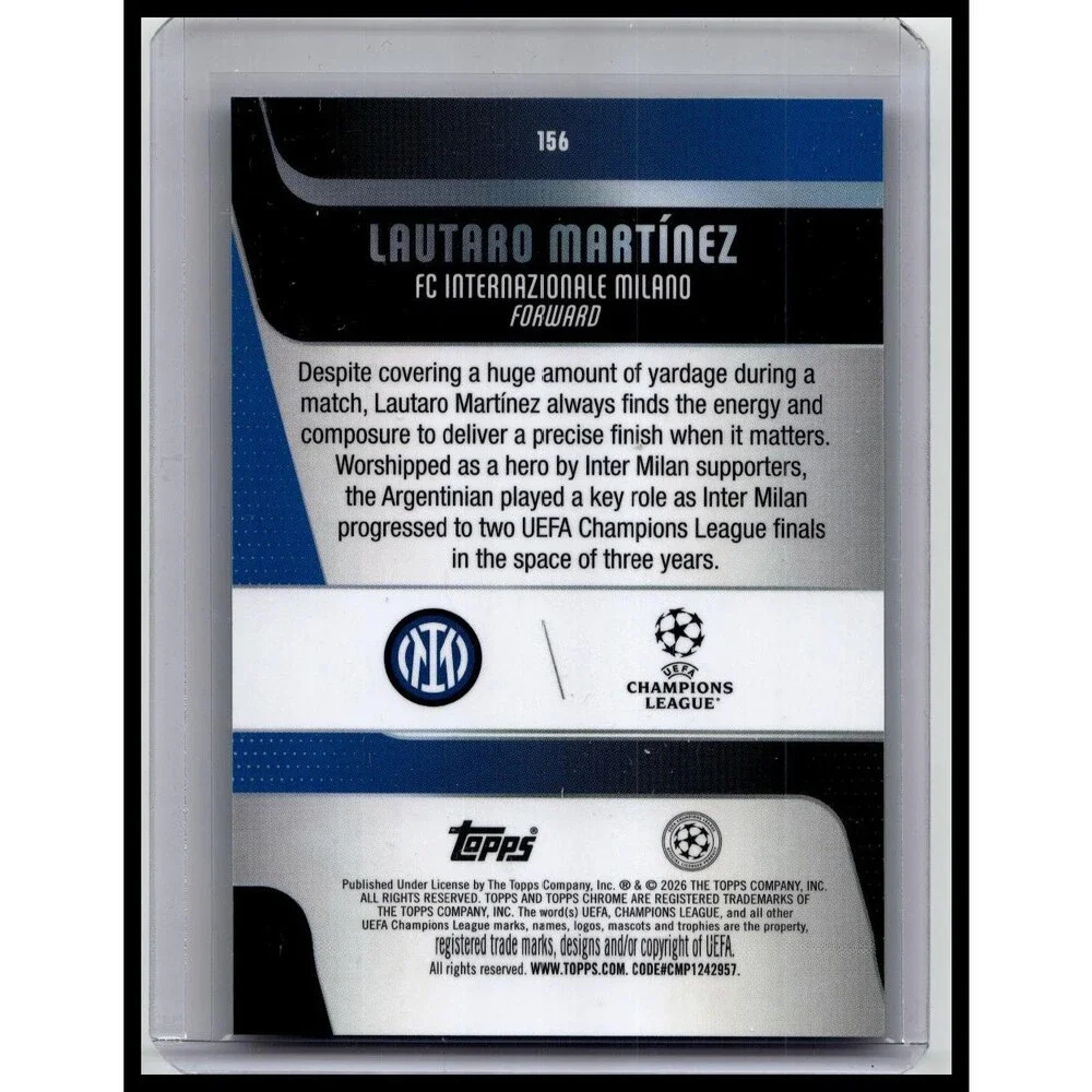 2025-26 Topps Chrome UEFA Lautaro Martínez #156 Teal Refractor #/299